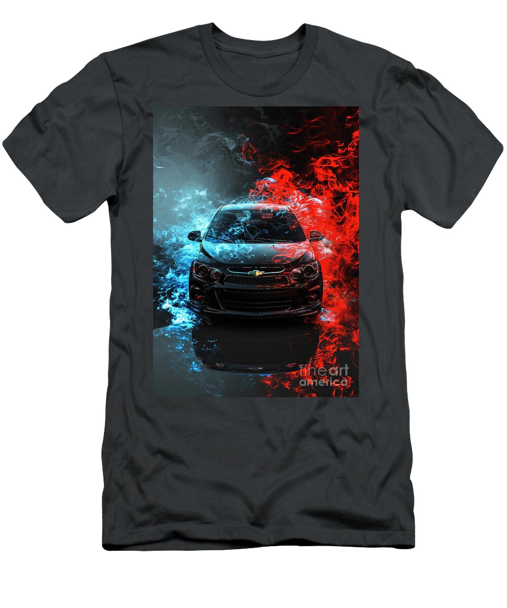 Sonic Trails Chevrolet Sonic in Epic Smoke Art Series Clark Leffler T-Shirt