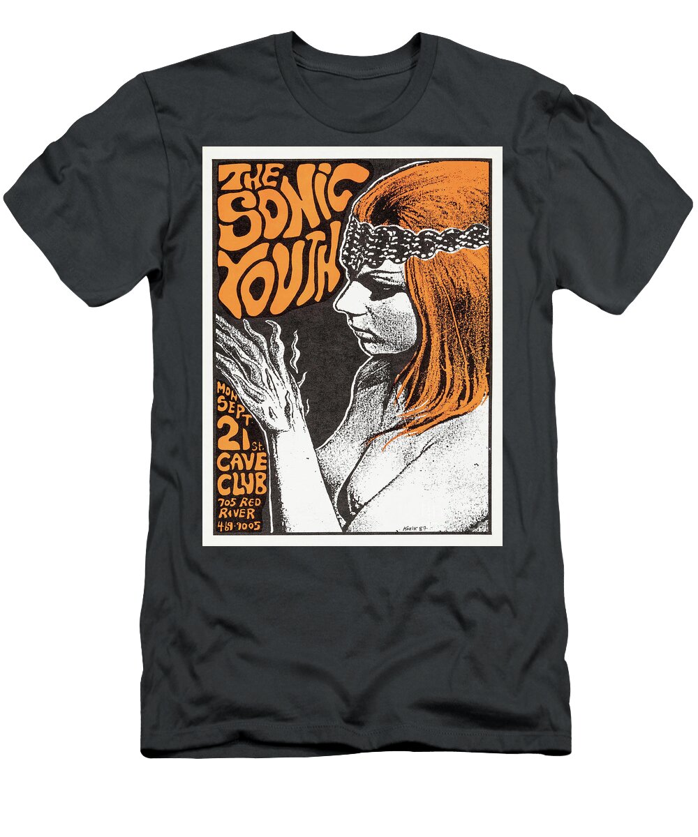 Sonic Youth 1987 Performance At the Cave in Austin Tx Pulp Poster T-Shirt