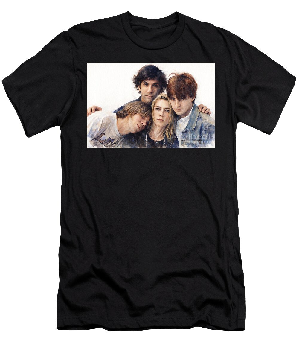 Sonic Youth Watercolour Painting Art Print Alternative Rock Band Legend Portrait Painting Prints Dcg Art T-Shirt