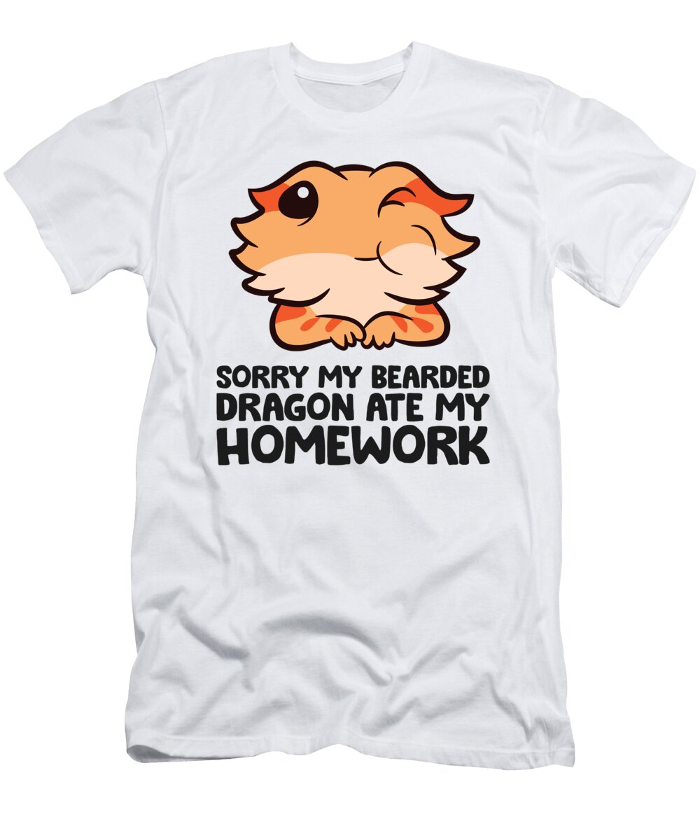 Sorry My Bearded Dragon Ate My Homework School Homework Eq Designs T-Shirt