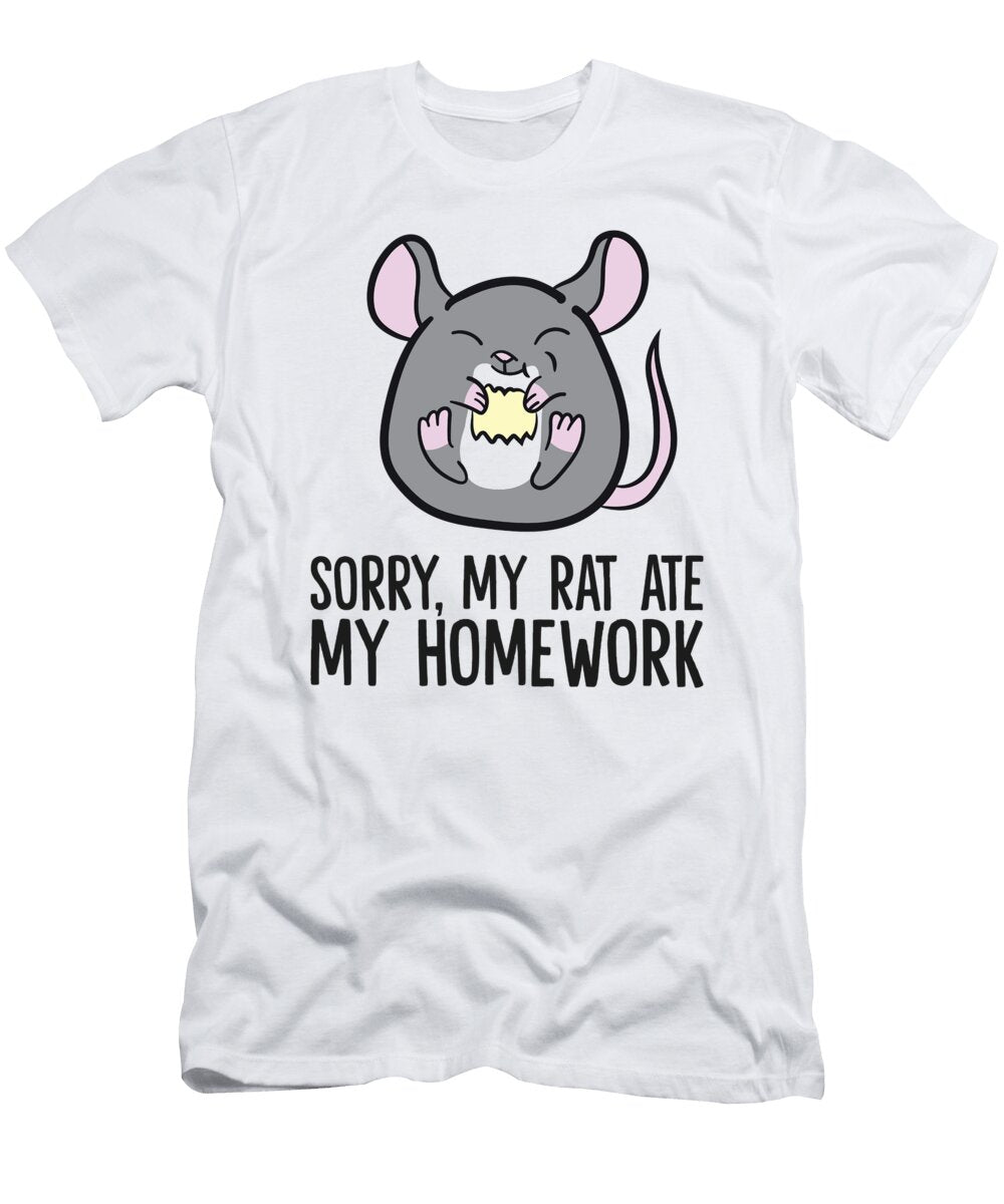 Sorry My Rat Ate My Homework School Funny Pet Rat Eq Designs T-Shirt