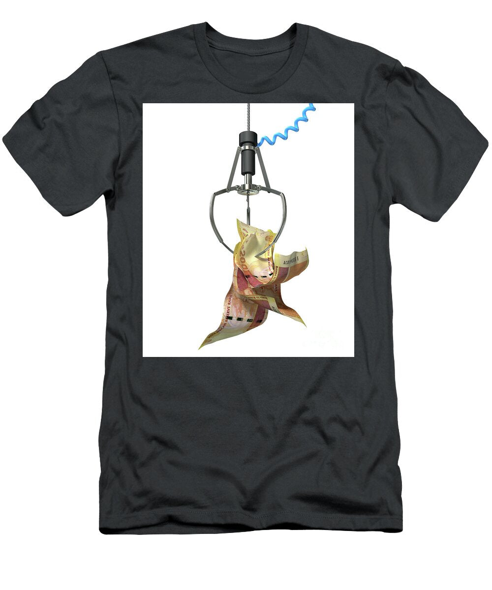 South African Rands in a Robotic Claw Allan Swart T-Shirt