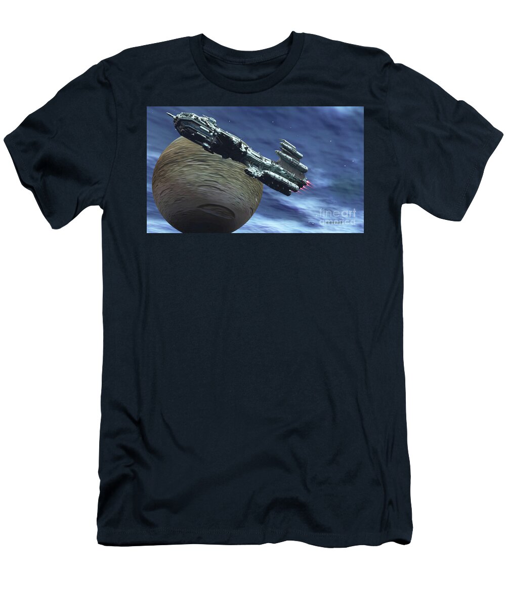 Spacecraft Passes By Charon Moon Corey Ford T-Shirt