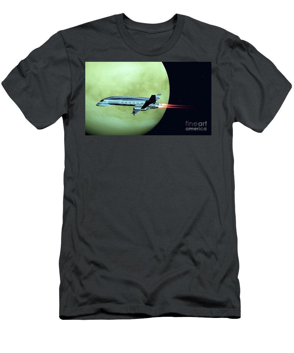 Spaceship Orbits Venus Planet Corey Ford T-Shirt