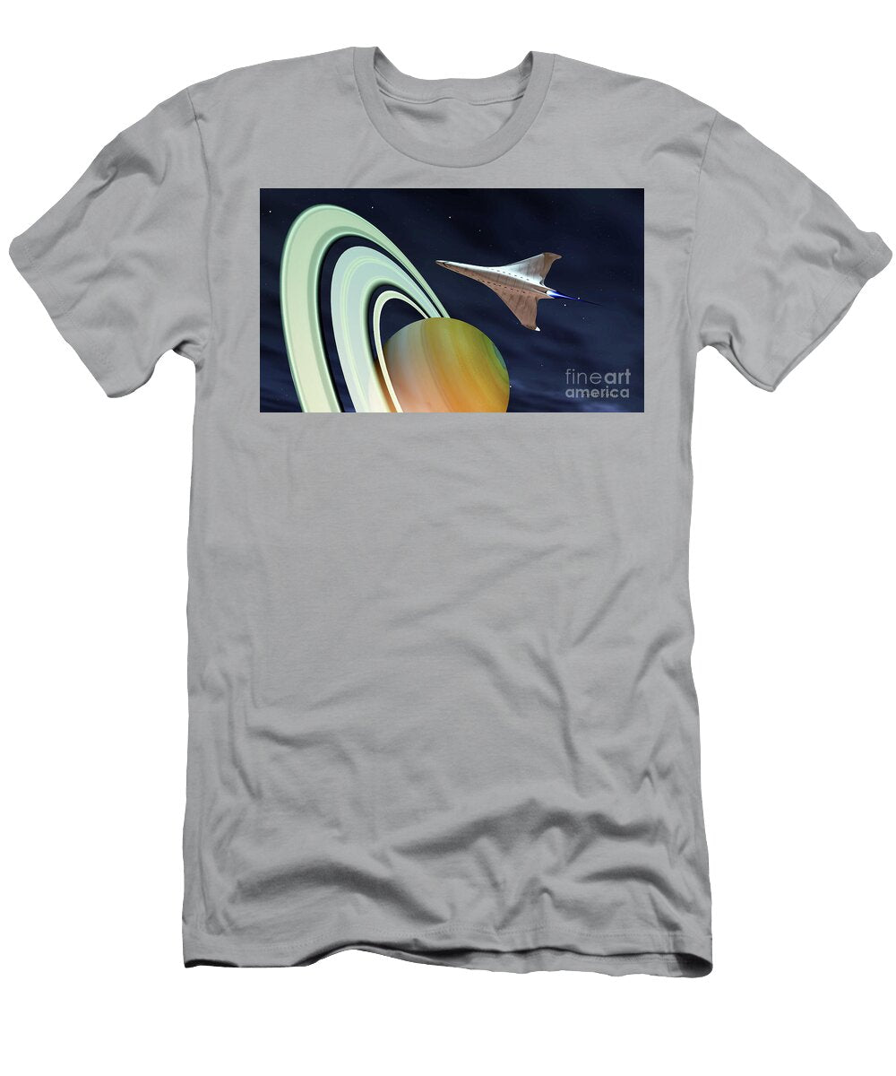 Spaceship to Saturn Planet Corey Ford T-Shirt
