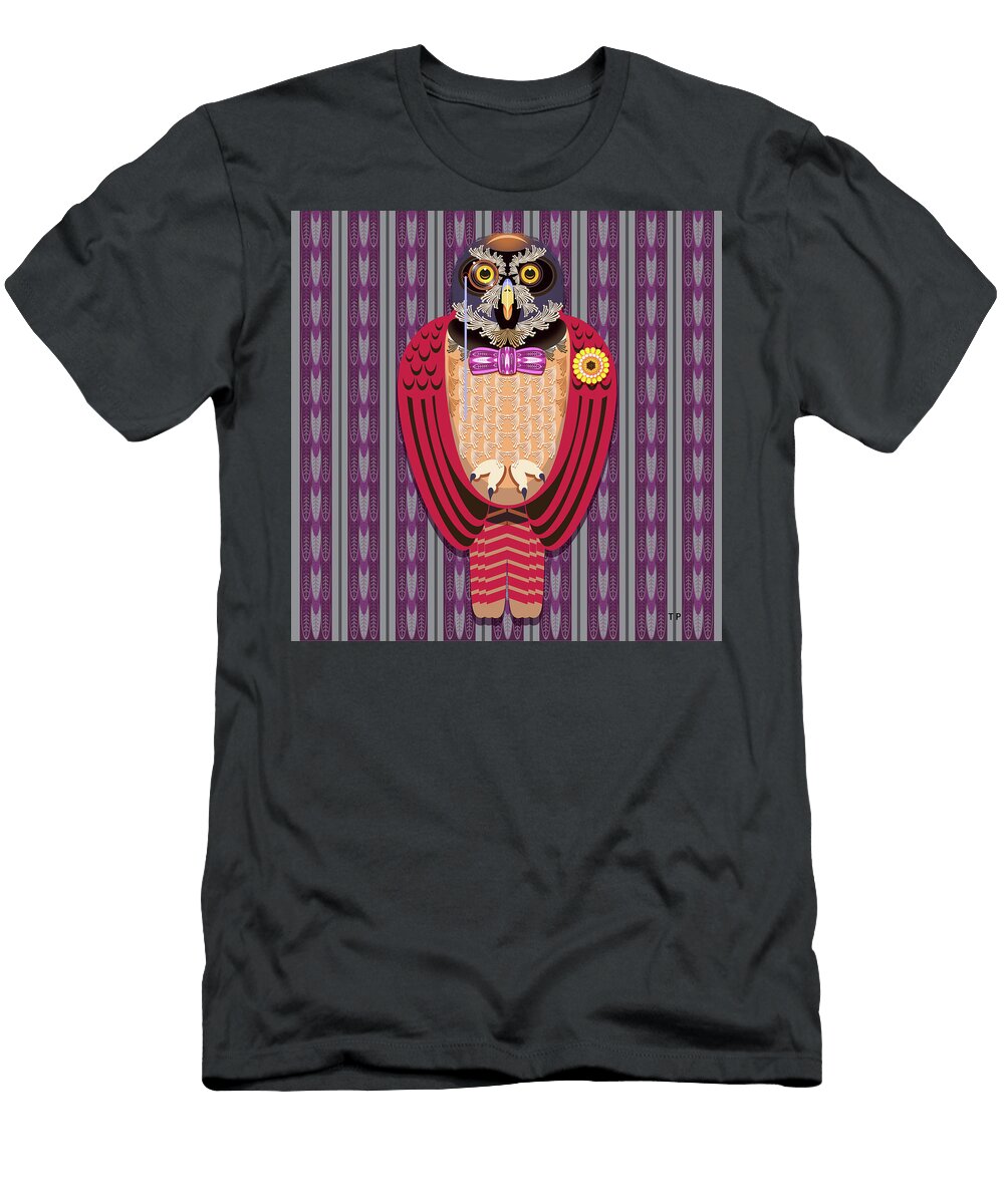 Spectacled Professor Owl Tim Phelps T-Shirt