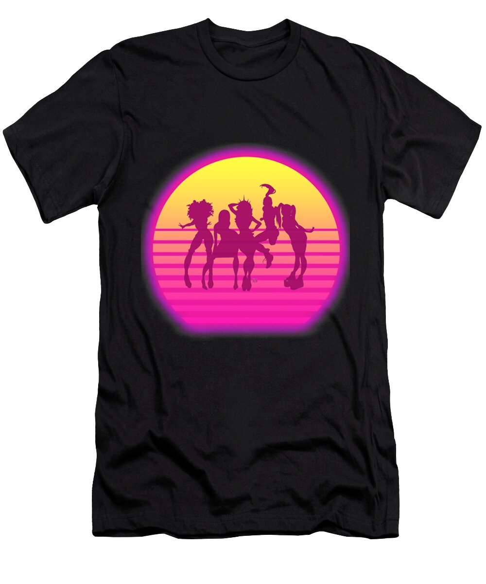Spice 80s Girls Retro Fade Style Design Steven Warren T-Shirt