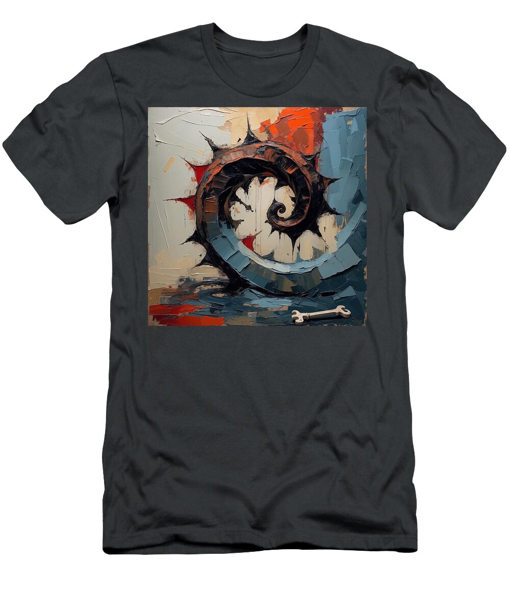 Spiral Gear Abstract Design Gull G T-Shirt
