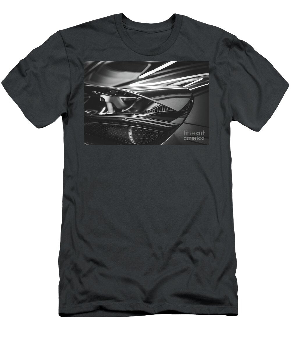 Spoiler and Stop Light of a Sports Car in Black and White Visual Motiv T-Shirt