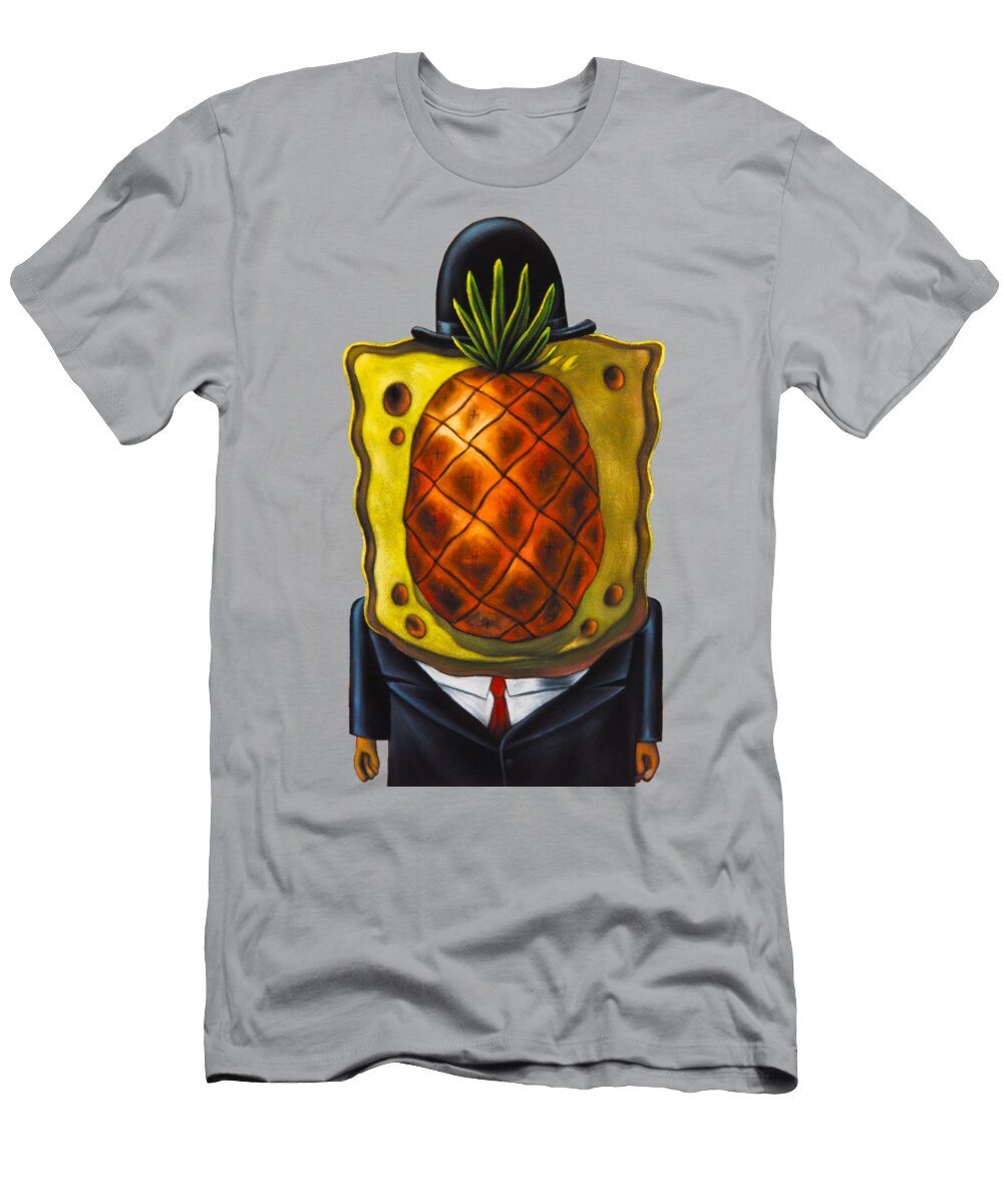 Spongebob Squarepants Sponge Bob Magritte Oil Painting Art Black Velvet J487 Jorge Terrones T-Shirt