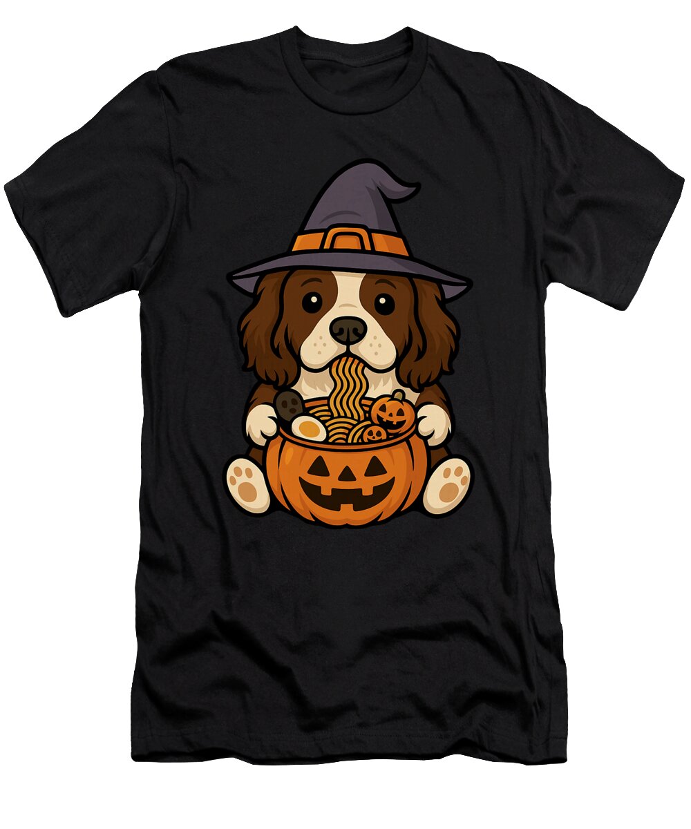 Spooky Springer Spaniel Dog Pumpkin Japanese Zyneu Gangd T-Shirt