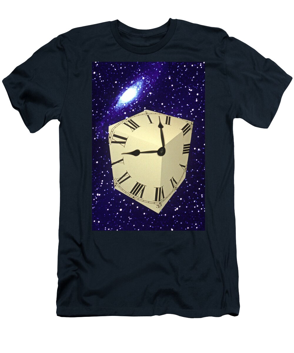 Square Clock in Space Garry Gay T-Shirt