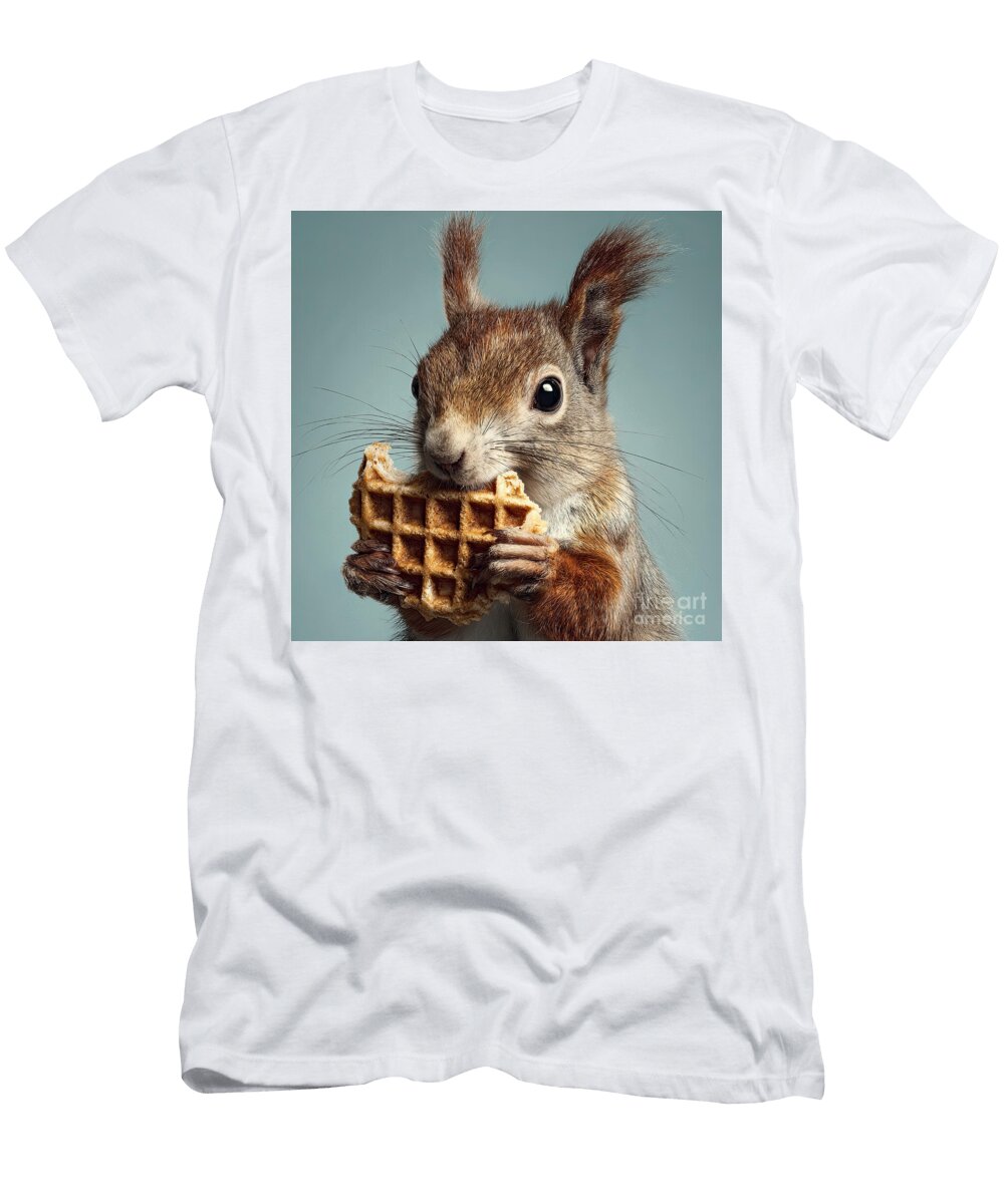 Squirrel Eating Waffle Elisabeth Lucas T-Shirt