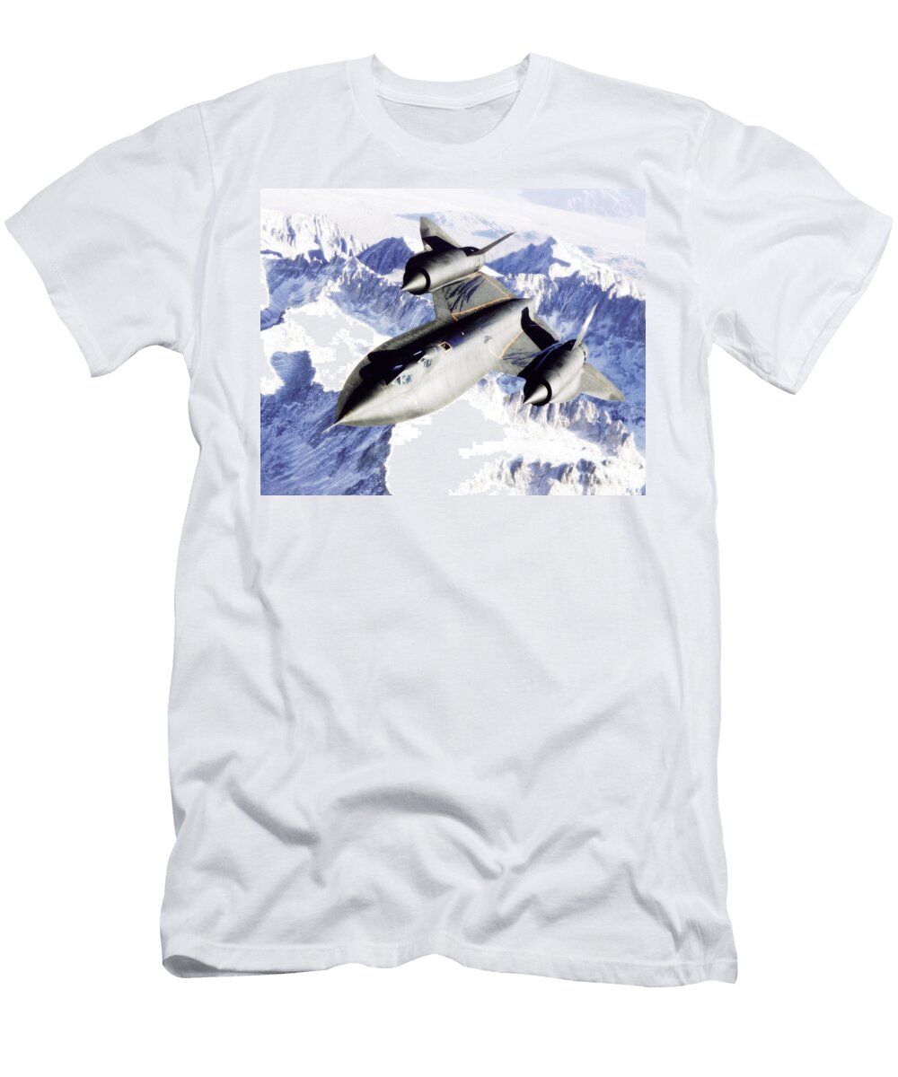Sr 71 Over Snow Capped Mountains Robin B E Muirhead Esq T-Shirt