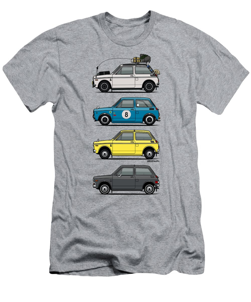 Stack of Honda N360 N600 Kei Cars Monkey Crisis on Mars T-Shirt
