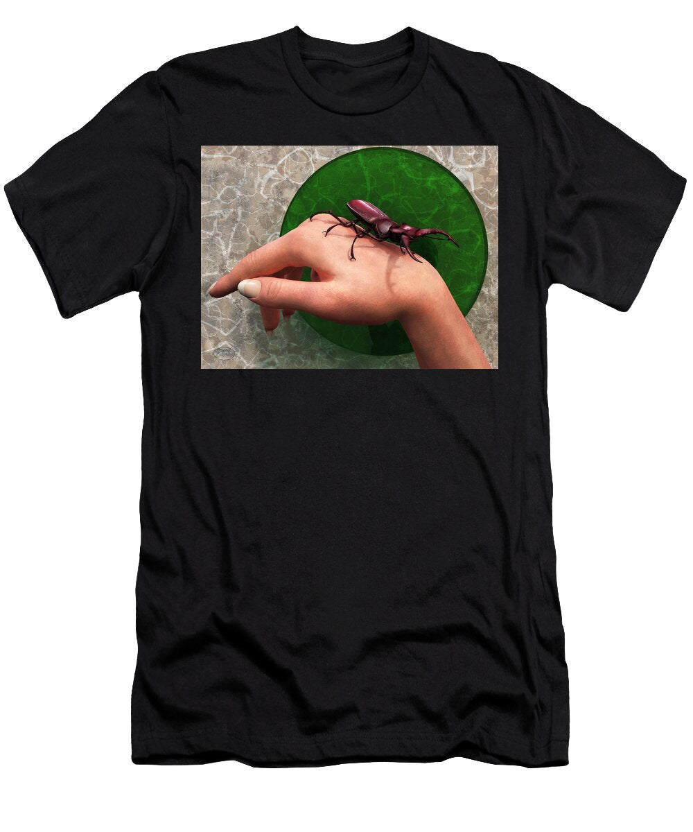 Stag Beetle on Hand Daniel Eskridge T-Shirt