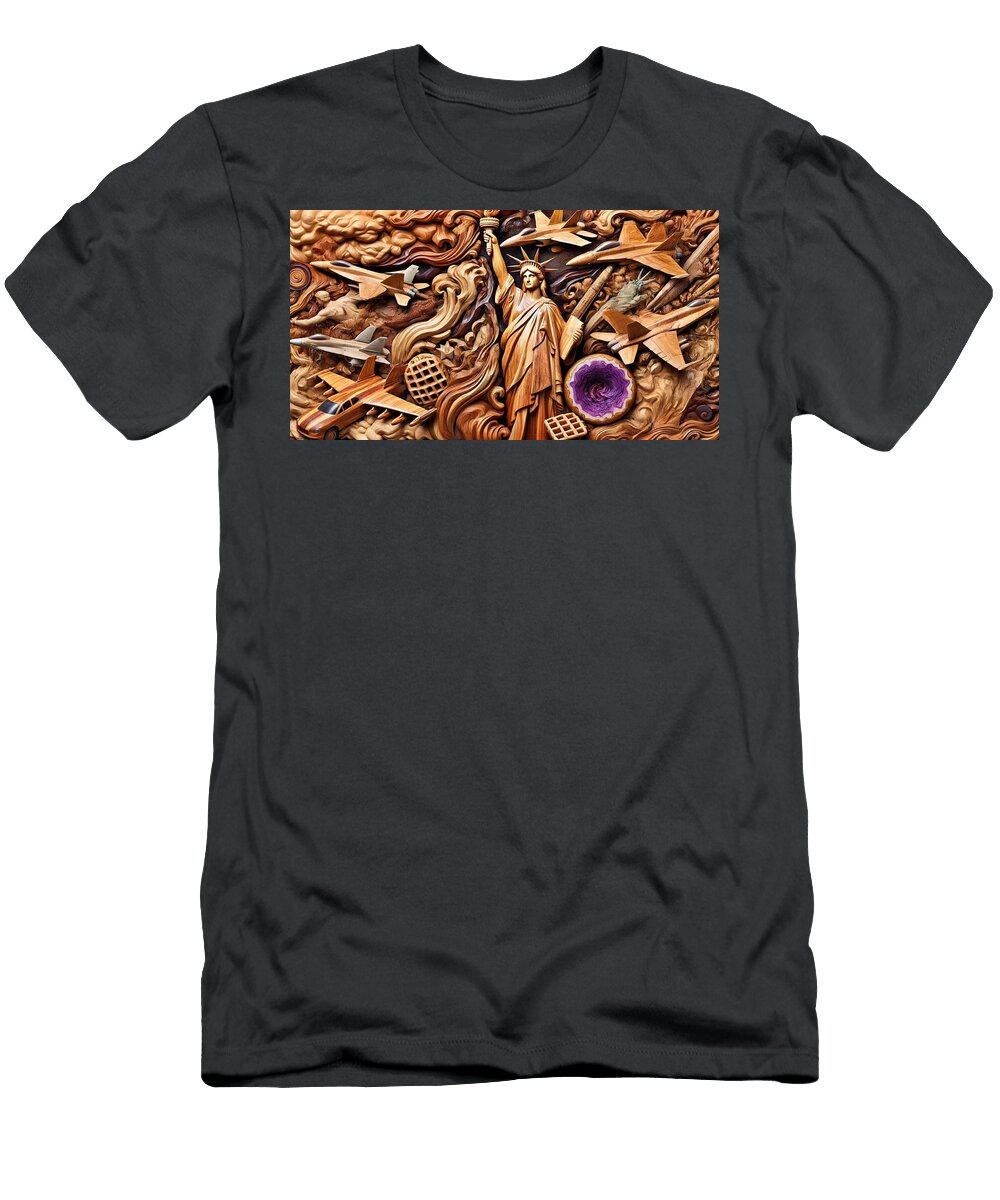Statue of Liberty Wood Carving Ii Bradley Schultz T-Shirt