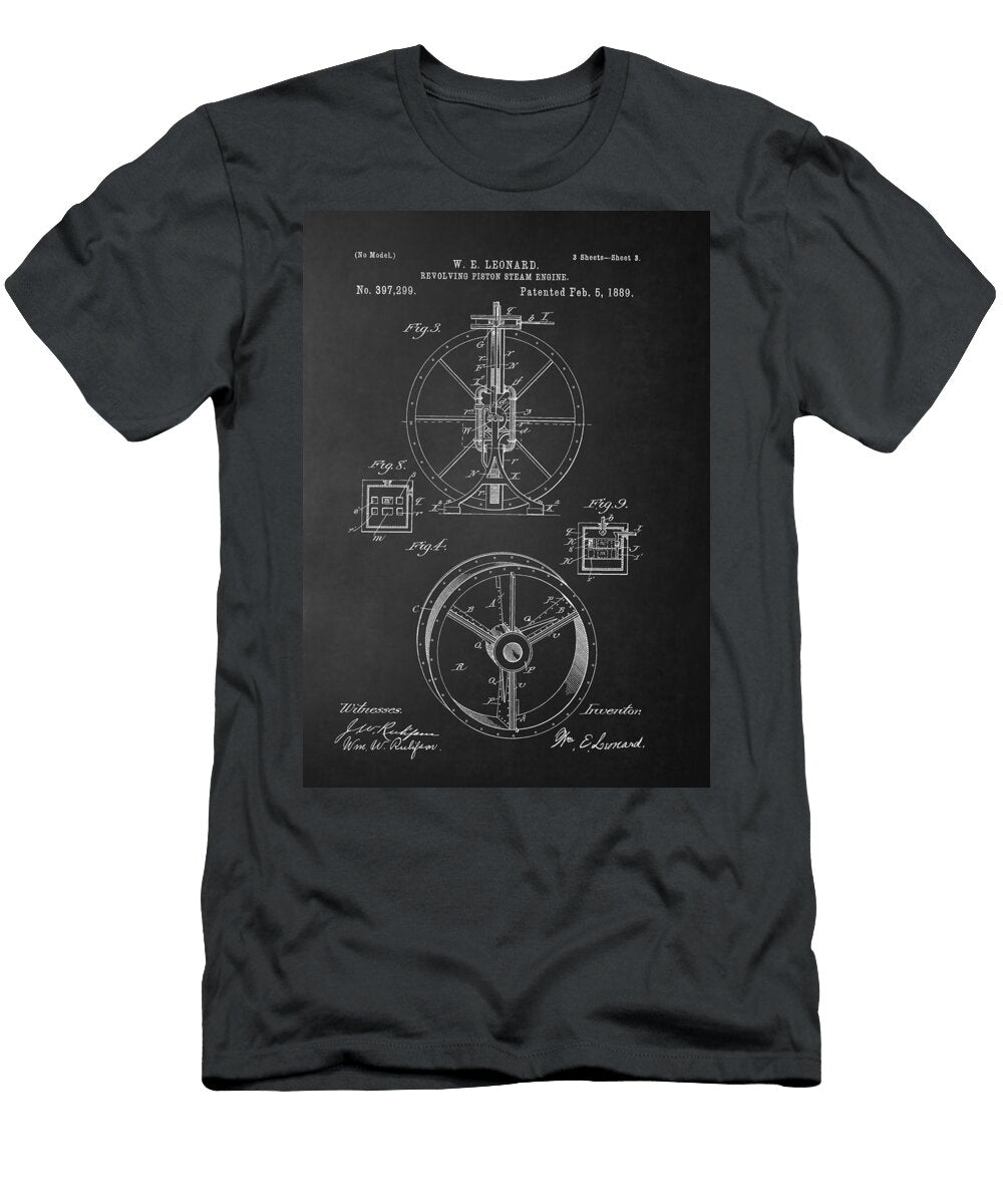 Steam Engine Patent Chalkboard Brooke Roby T-Shirt