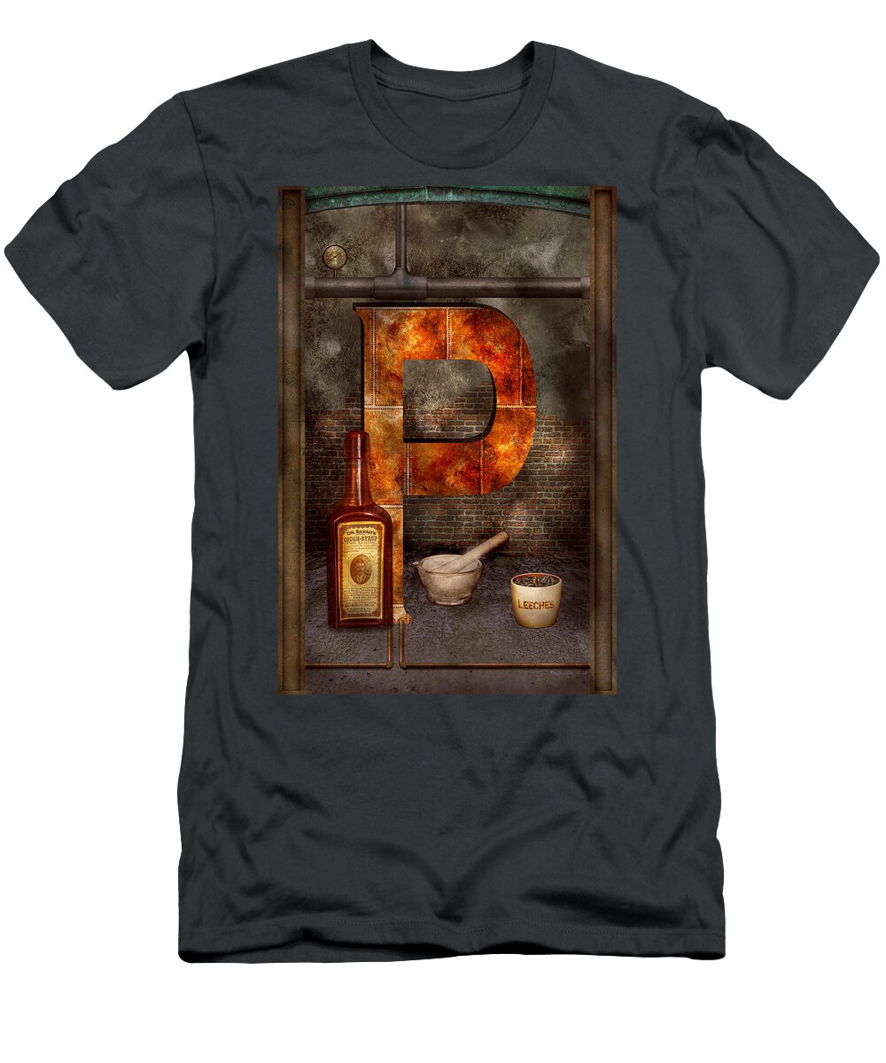 Steampunk Alphabet P Is for Pharmacy Mike Savad T-Shirt