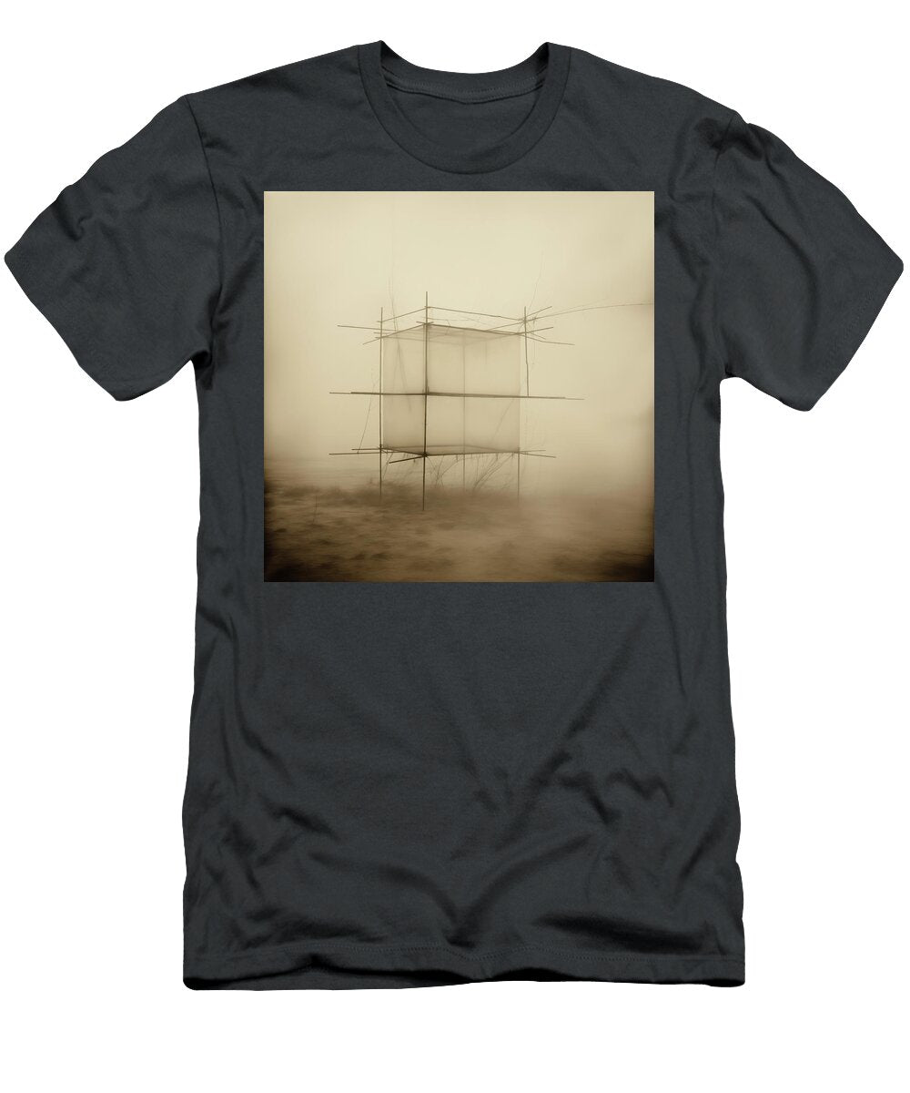 Stick and Net Cube Sculpture in Fog Yo Pedro T-Shirt