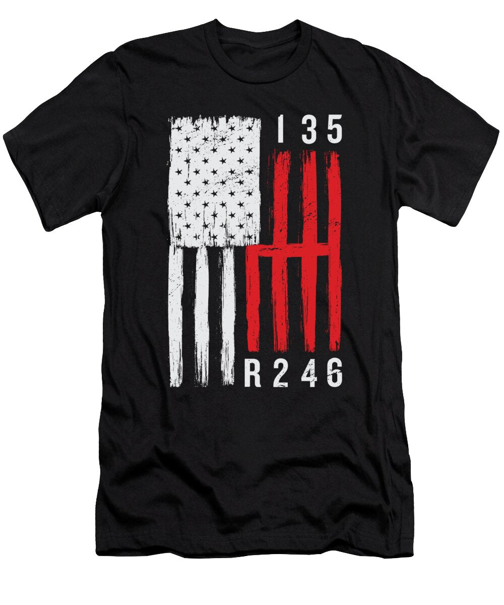 Stick Shift American Flag Steven Zimmer T-Shirt