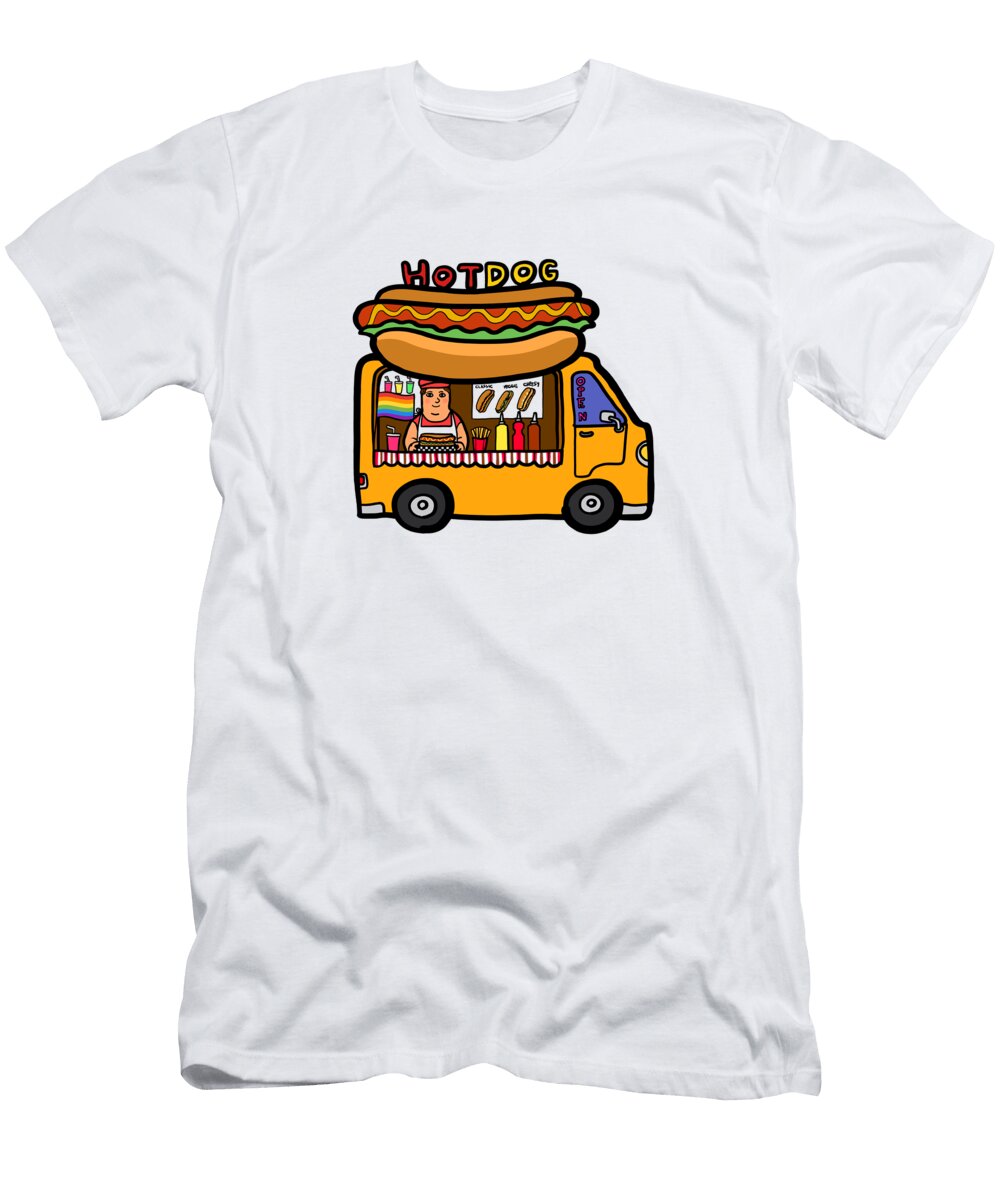 Street Food Truck Gay Rainbow Selling Take Away Hot Dog Nalidsa Sukprasert T-Shirt