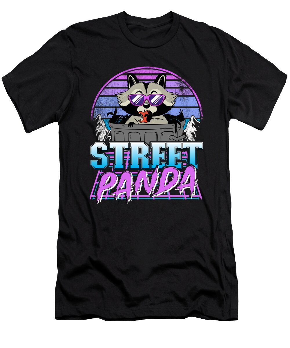 Street Panda Synthwave Vintage Retrowave Raccoon Lisa Stronzi T-Shirt