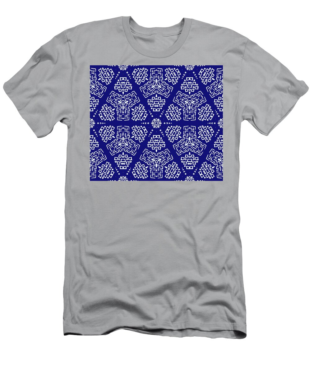 Striped Hand Painted Seamless Pattern with Ethnic and Tribal Motifs Julien T-Shirt