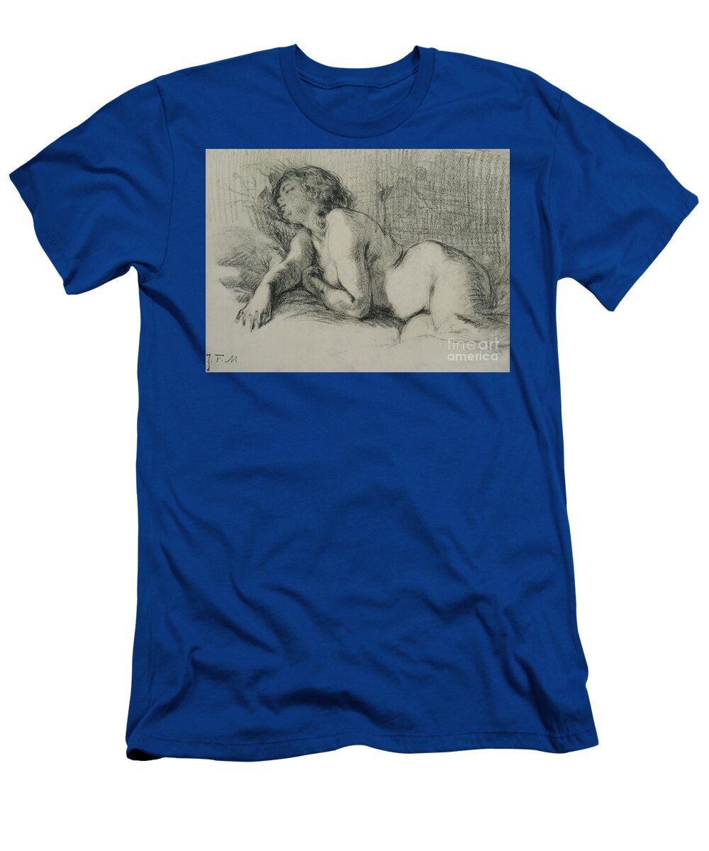 Study of a Reclining Female Nude Jean Francois Millet T-Shirt