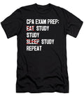 Study Repeat Future Accountant Humor Cpa Exam Print Jacob Hughes T-Shirt