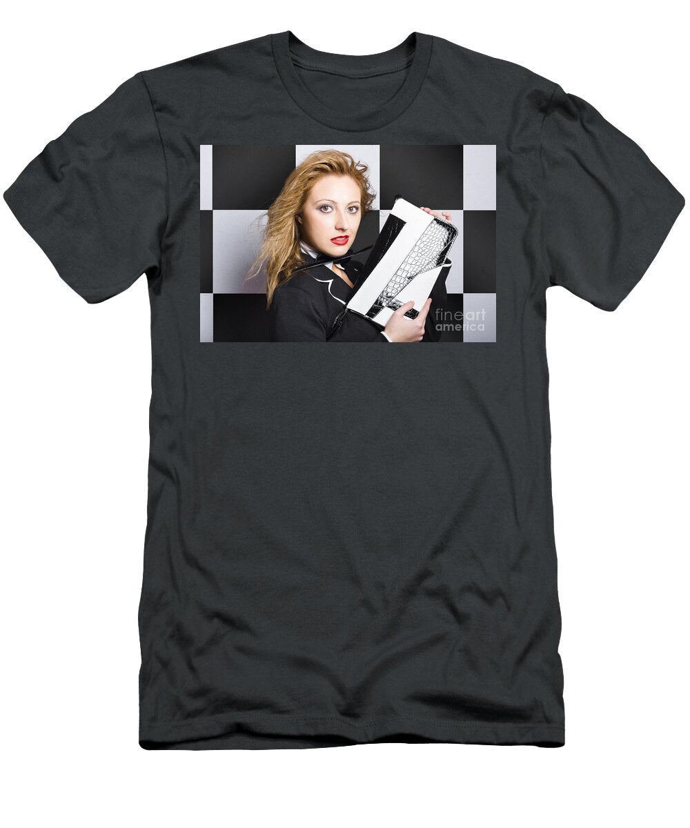 Stylish Beautiful Blonde Woman Holding Handbag Ryan Jorgensen T-Shirt