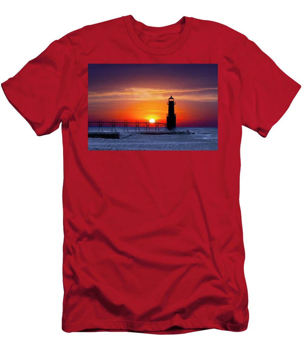 Sublime Sunrise By the Lighthouse James Brey T-Shirt