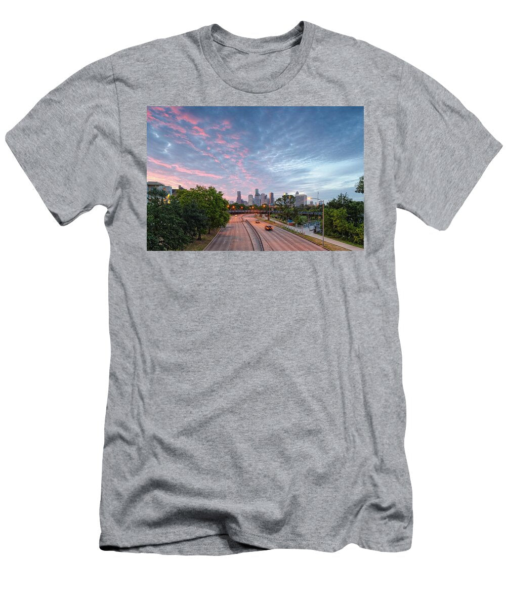 Summer Sunrise Downtown Houston Skyline Texas Silvio Ligutti T-Shirt