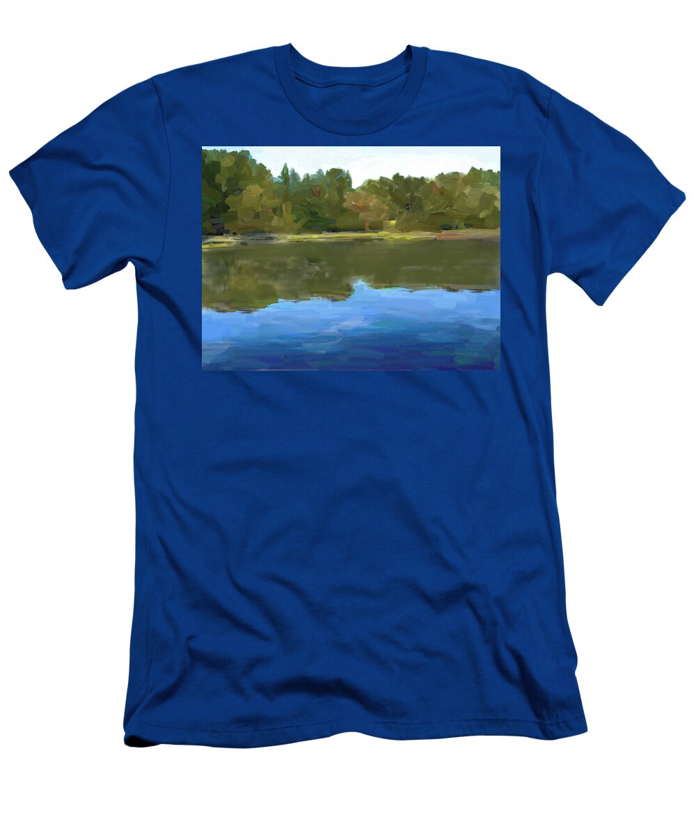 Summertime At Cedar Lane Park Pond Dennis Kirby T-Shirt