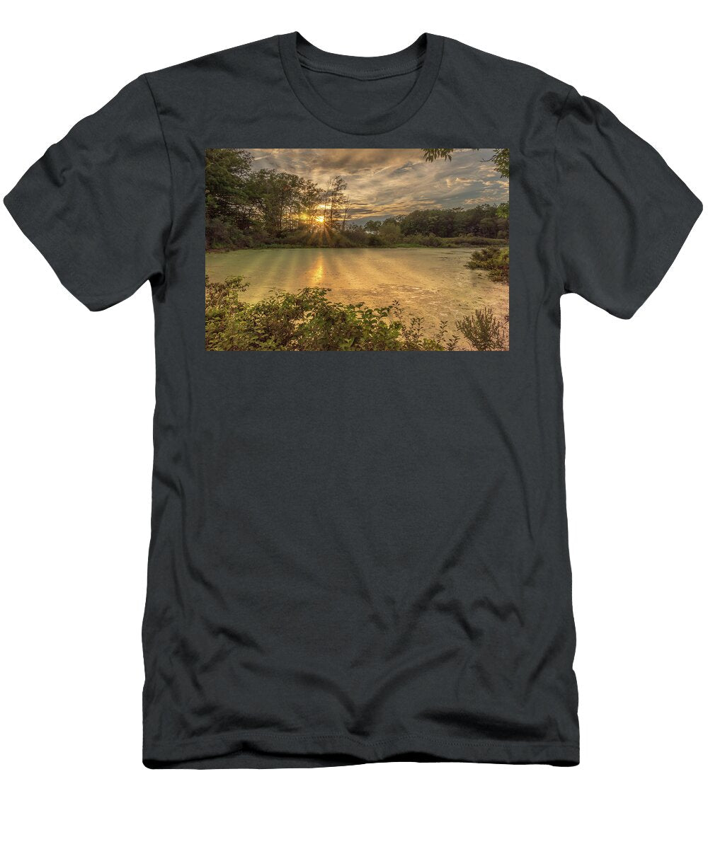 Sun Setting Over a Pond Wayne Kirby T-Shirt