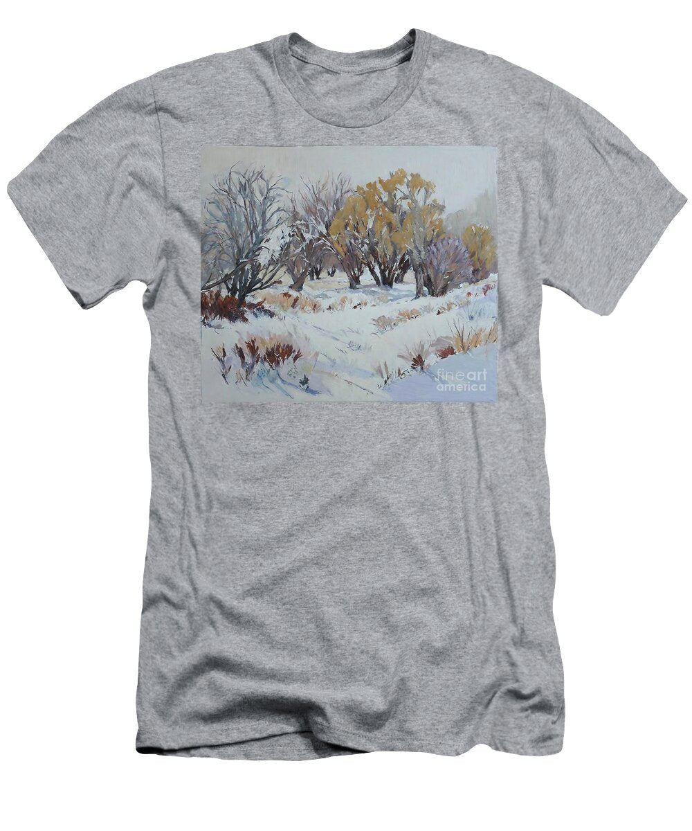 Sunny Winter Painting Painting Price Sale Snow Tree Fine Art Oil N Akkash T-Shirt
