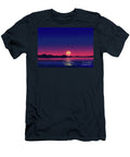 Sunrise Yellow D20 Dice Moon Synthwave Tabletop Rpg Landscapes Pixel Coated T-Shirt