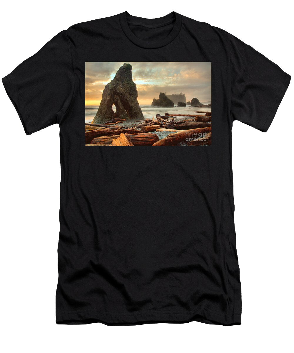 Sunset At the Ruby Beach Arch Adam Jewell T-Shirt