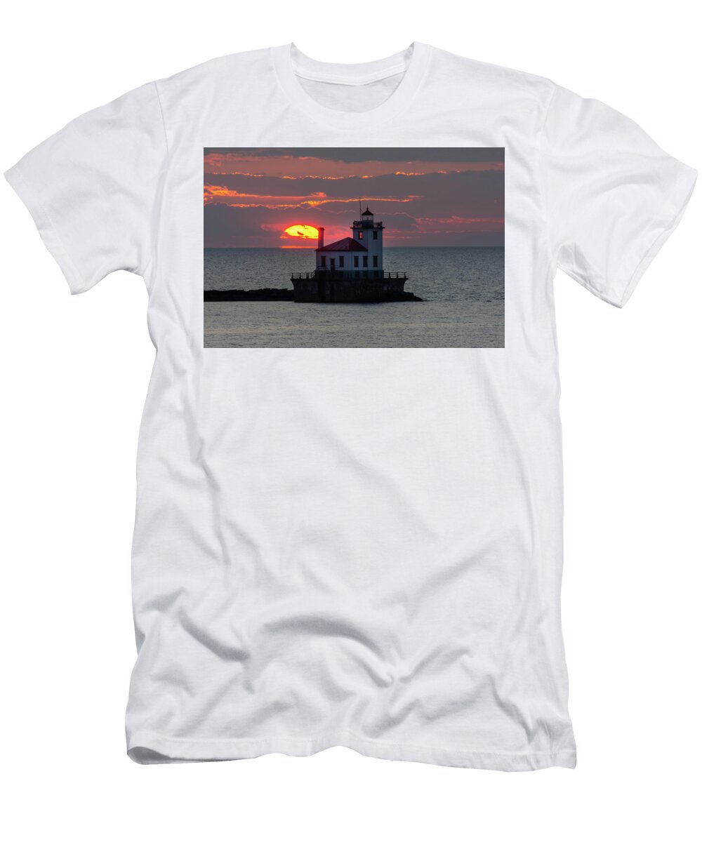 Sunset Behind the Lighthouse Wayne Kirby T-Shirt