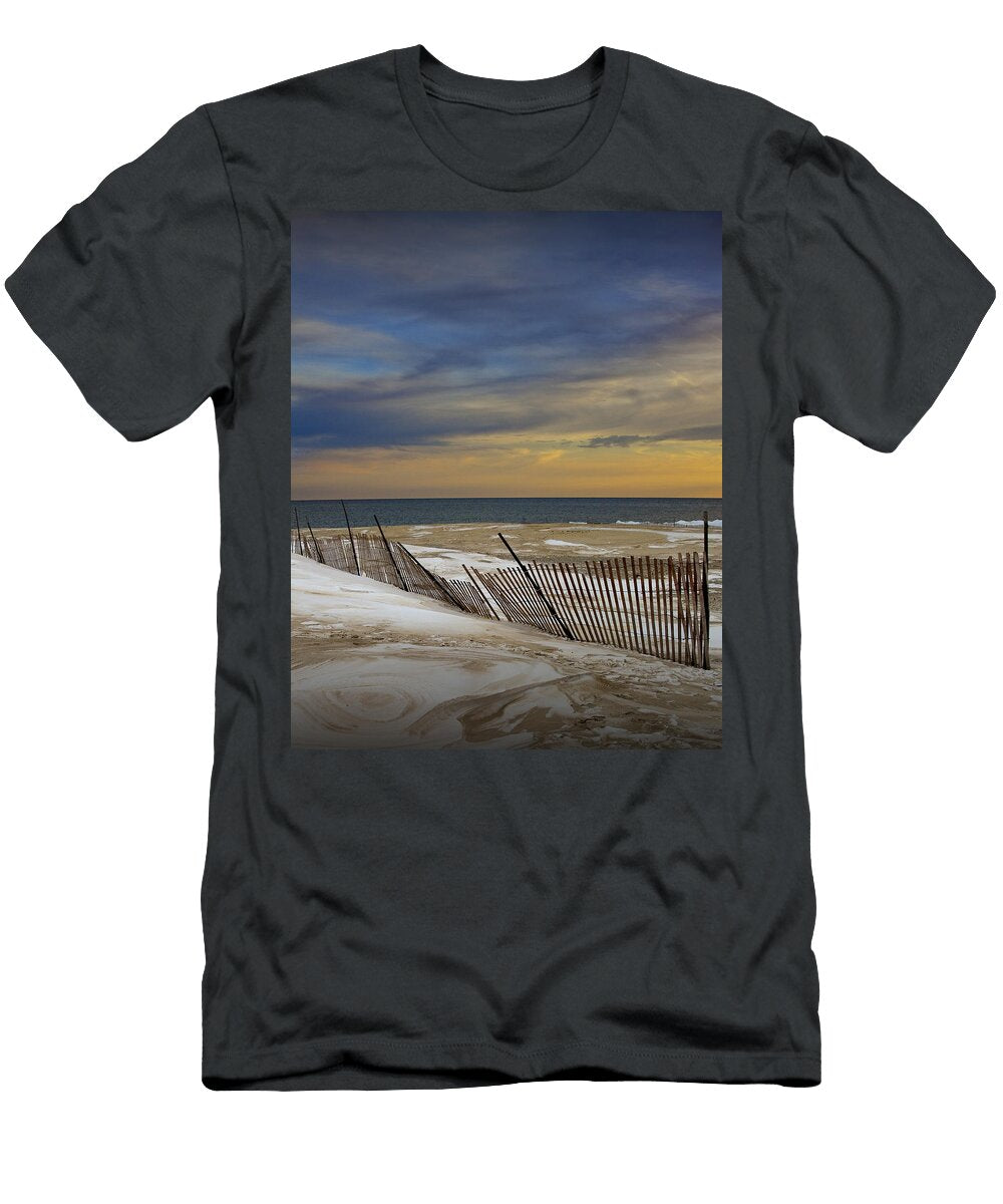 Sunset By the Beach At Grand Haven Michigan During Winter Randall Nyhof T-Shirt