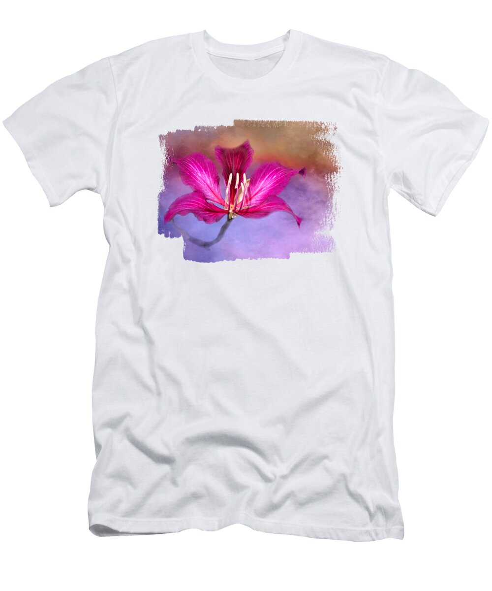 Sunset Hong Kong Orchid Elisabeth Lucas T-Shirt