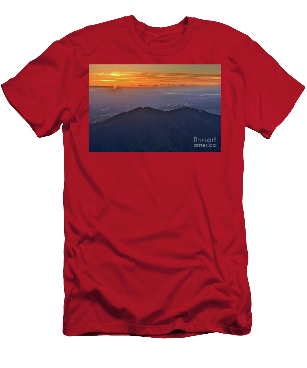 Sunset Over Black Point Summit Walnut Creek and Concord Yuval Helfman T-Shirt