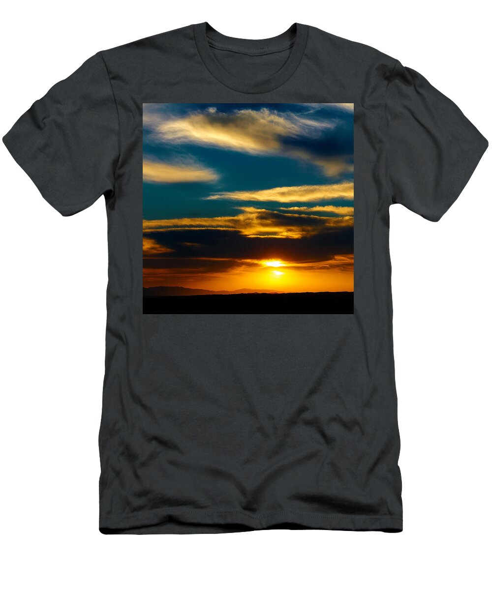 Sunset Over Calm Horizon Mario G Rivera T-Shirt