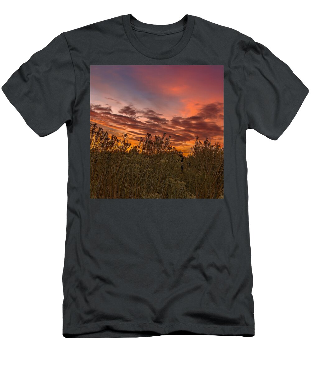 Sunset Over Desert Wilderness Mario G Rivera T-Shirt