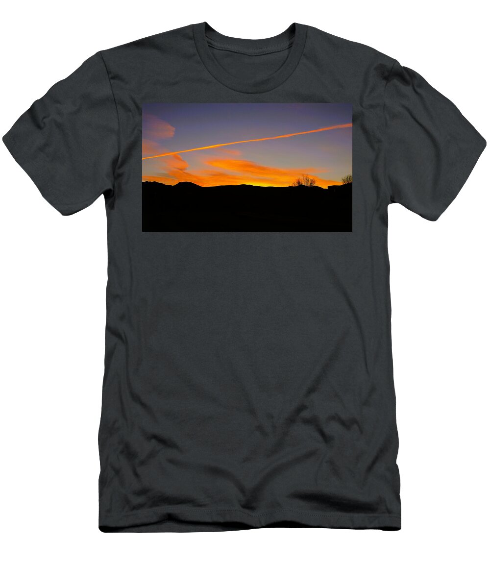 Sunset Over Mountain Silhouette Mario G Rivera T-Shirt