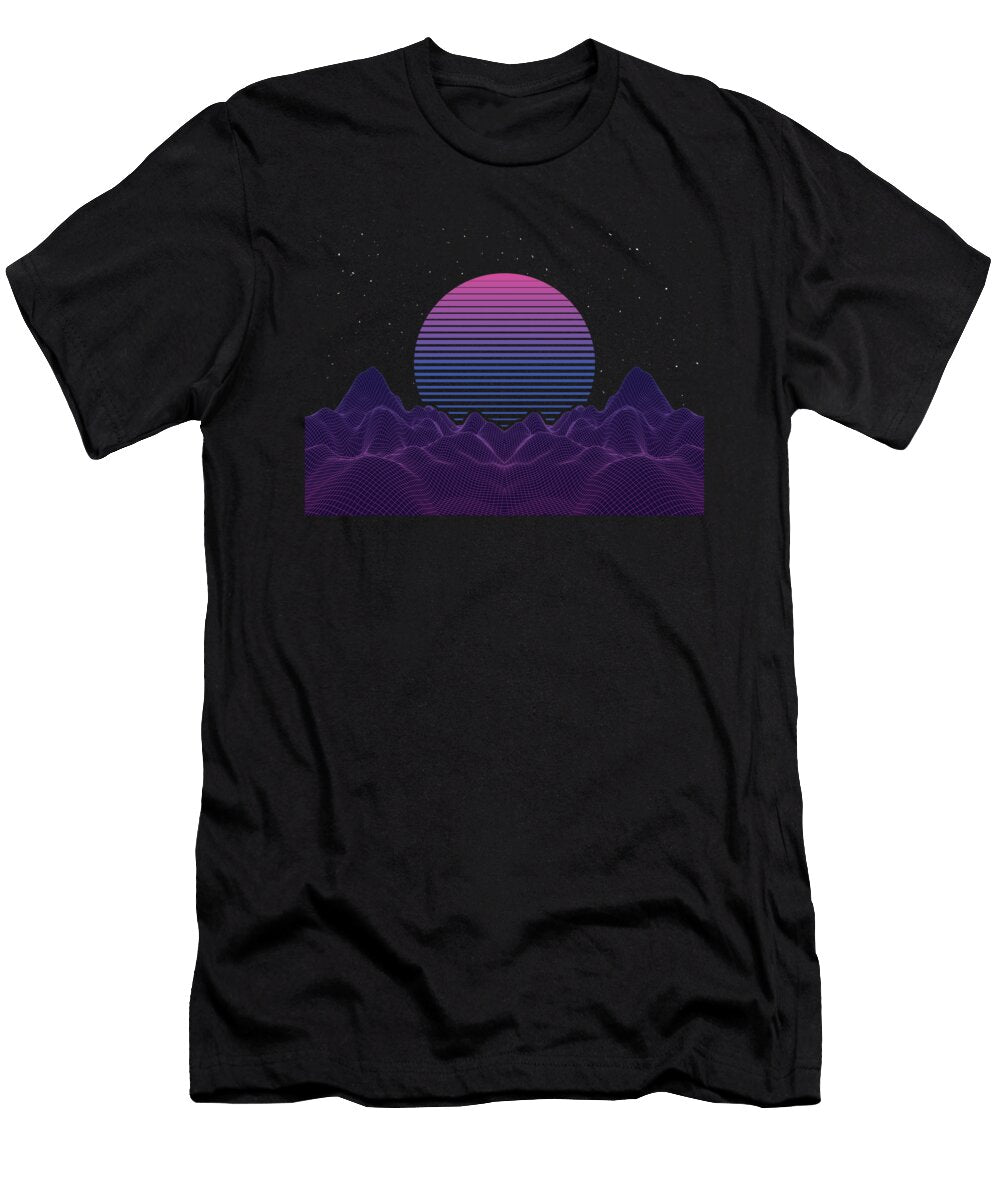 Sunset Synthwave Retro Music 80s Moon T-Shirt