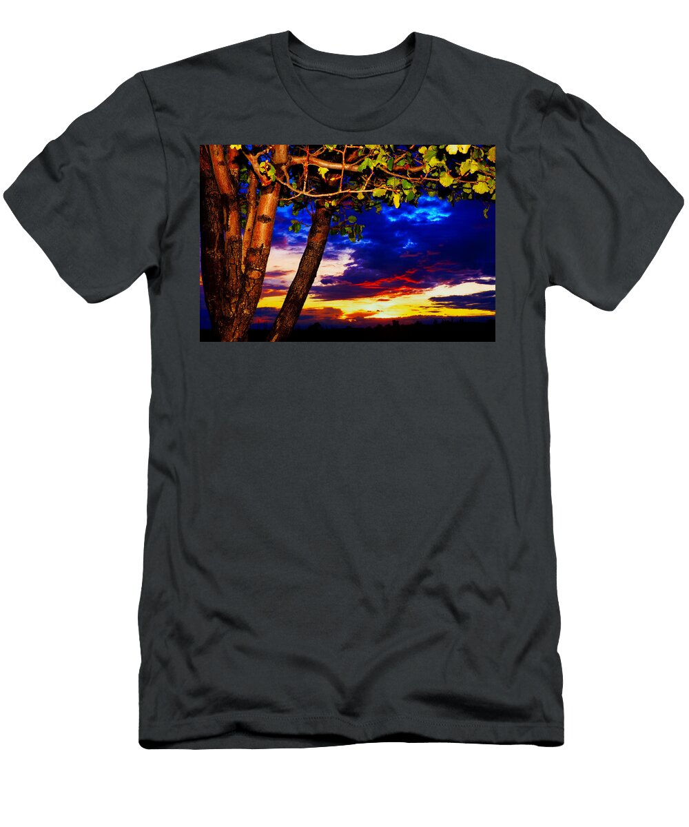 Sunset Through the Trees Mario G Rivera T-Shirt