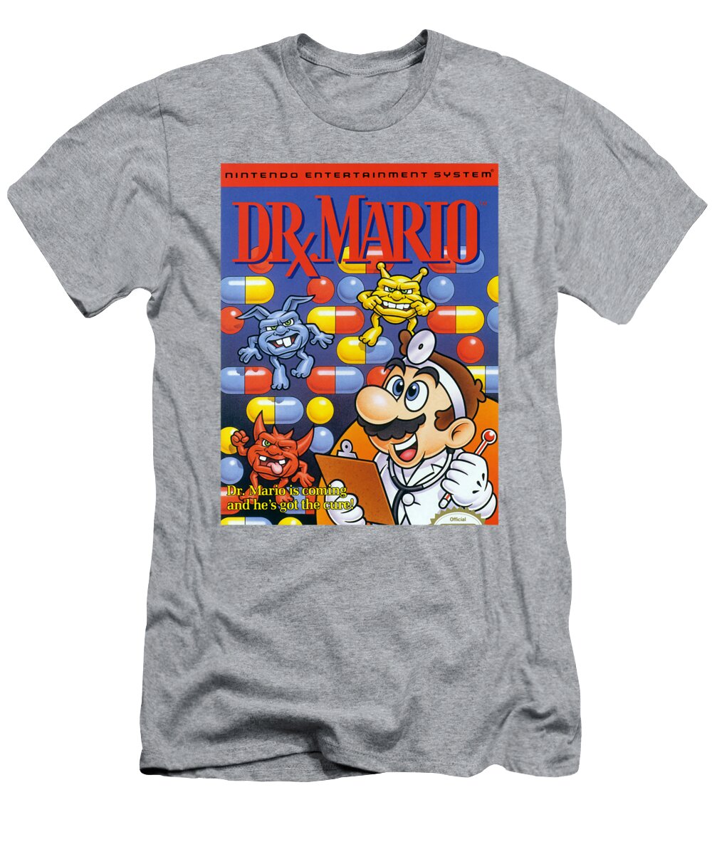 Super Mario Dr Mario Retro Nes Game Cover Poster Radak Roark T-Shirt