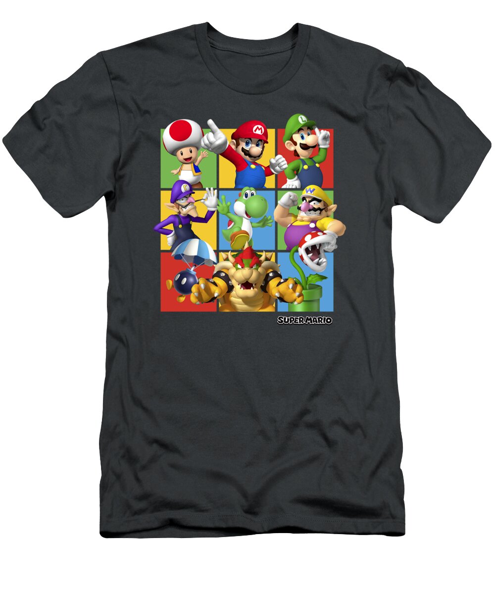 Super Mario Group Shot 3d Panels Radak Roark T-Shirt