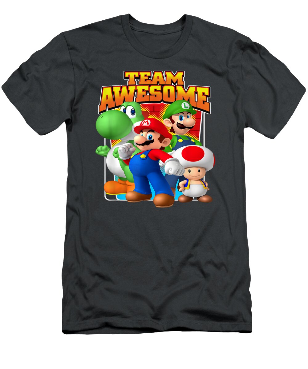 Super Mario Group Shot Team Awesome Mivaam Muna T-Shirt